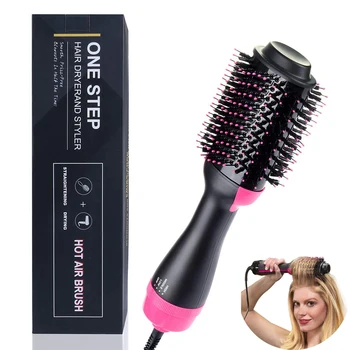 

New 2 In 1 Hair Dryer Hair Curler Comb Salon Hot Air Paddle Styling Brush Negative Ion Generator Hair Straightener Curler