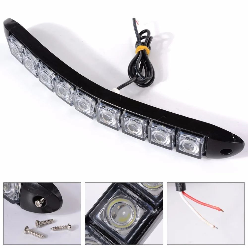 Raoping 2pcs Car DRL 9LED Flexible Silicone Daytime Running Light Kit Fog Lamp Day Driving Daylight Waterproof Super Bright Led