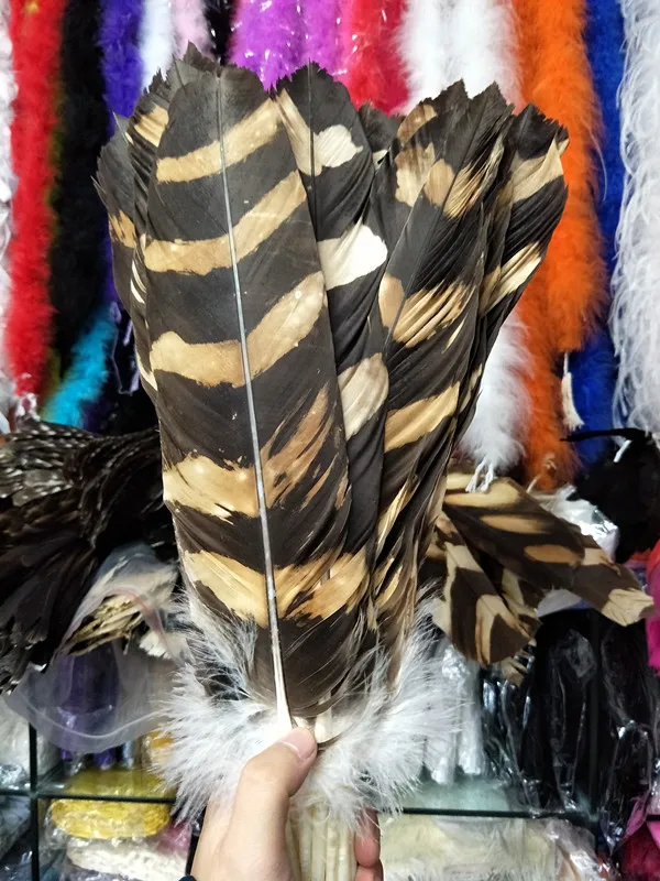 

Wholesale perfect 50pcs high quality scare natural tiger Eagle feathers 35-40cm/14-16inch Decorative diy stage performance