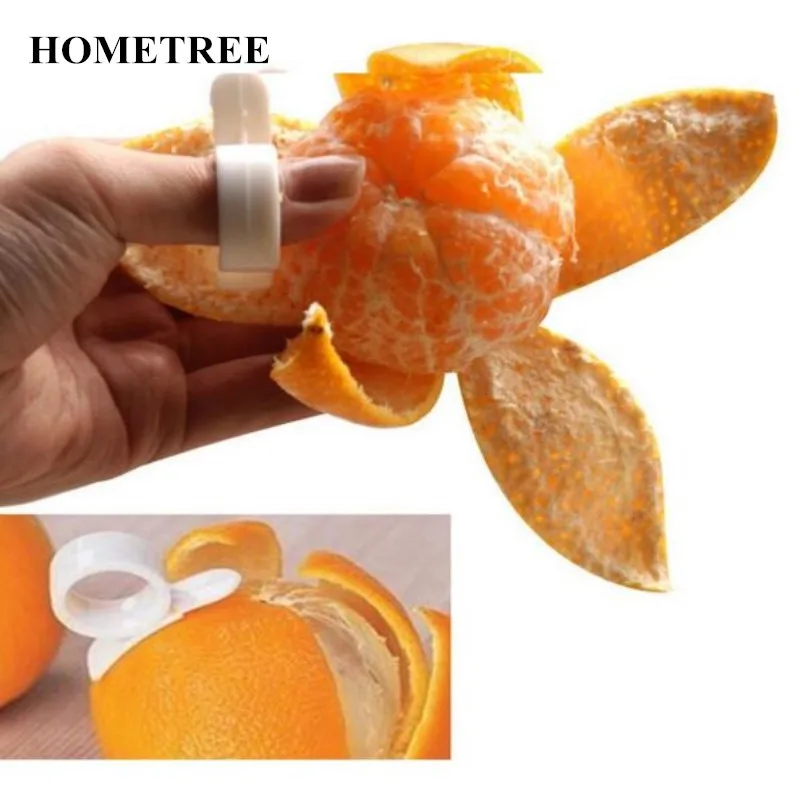 

HOMETREE 2pcs/lot Creative Fruit Vegetable Tools Finger Type Open Orange Peeler Machine Orange Device Cute Kitchen Gadgets H521