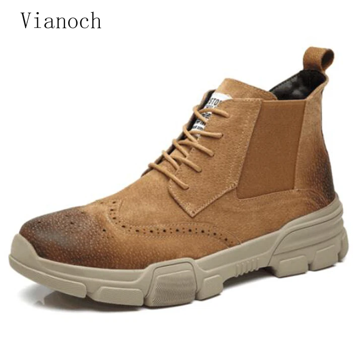 

Fashion New Winter Mens Ankle Boots Casual Boots Warm Fur Men Suede Shoes Lace Up Shoe Man Big Size 45 46 men0058