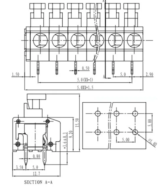 KF235 dg235 fs260 300 шт PCB пружинный клеммный блок FS1.5-02-500-06 осветительные разъемы серии