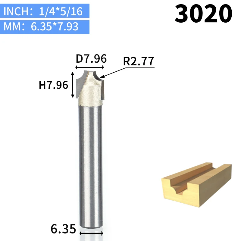 HUHAO 1 шт. 1/" 1/4" хвостовик фрезы для дерева деревообрабатывающий инструмент резец гравировальной машины с ЧПУ резка древесины фрезы Инструмент fresa - Длина режущей кромки: 3020