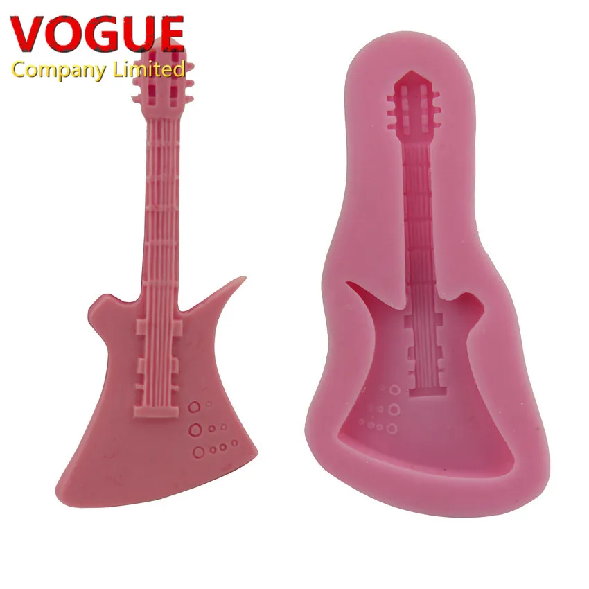 DIY Rock Electric Guitar Silicone Fondant Mold Sugar Craft Cake