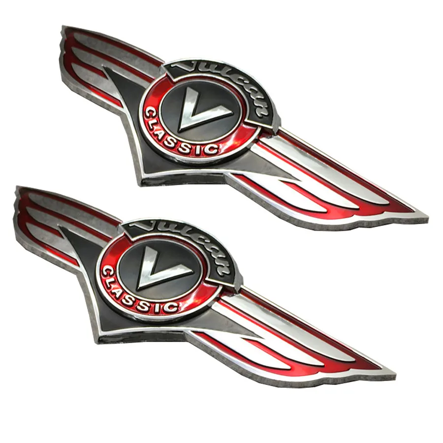 2PCS 3D Motorcycle Fuel Gas Oil Tank Stickers Motorbike Decals Emblem