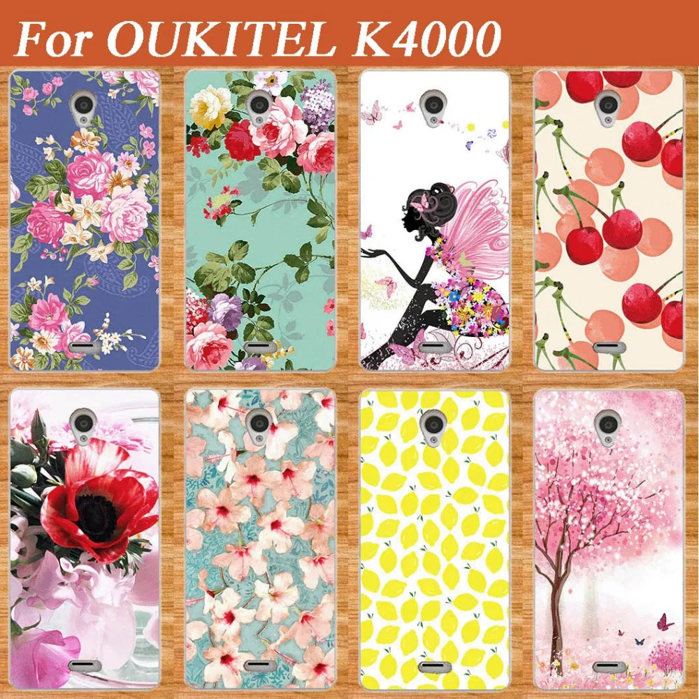 

For OUKITEL K4000 Phone Case,Fashion New 10 Patterns colored Flowers SOFT TPU Silicone cover Case For OUKITEL K4000 Phone Cover