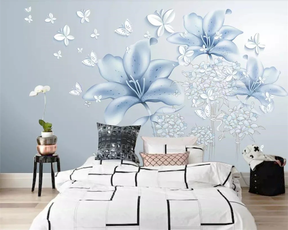 

beibehang Custom wallpaper small fresh 3d stereo TV background wall simple European living room bedroom wall murals 3d wallpaper