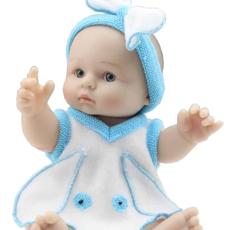 

Mini 8 Inch Alive Baby Doll Full Silicone Vinyl Boy Body Reborn Doll Real Lifelike Newborn Dolls With New Style Clothes