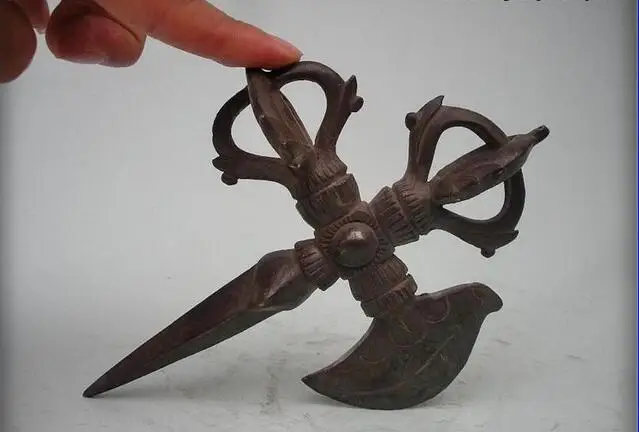 

Tibet Absolute pure bronze Evil spirits hatchet Buddhism Ritual Items
