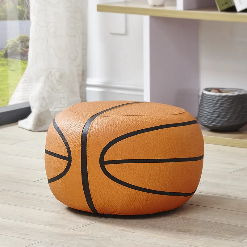 

Cartoon Solid Wood Sofa Bench Kids Stool Foot Stool Lovely Creative Imitation Leather Stools