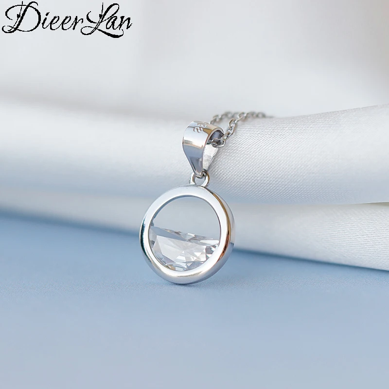 

DIEERLAN 925 Sterling Silver Cubic Zirconia Round Circle Water Choker Necklaces for Women Wedding Statement Jewelry kolye bijoux