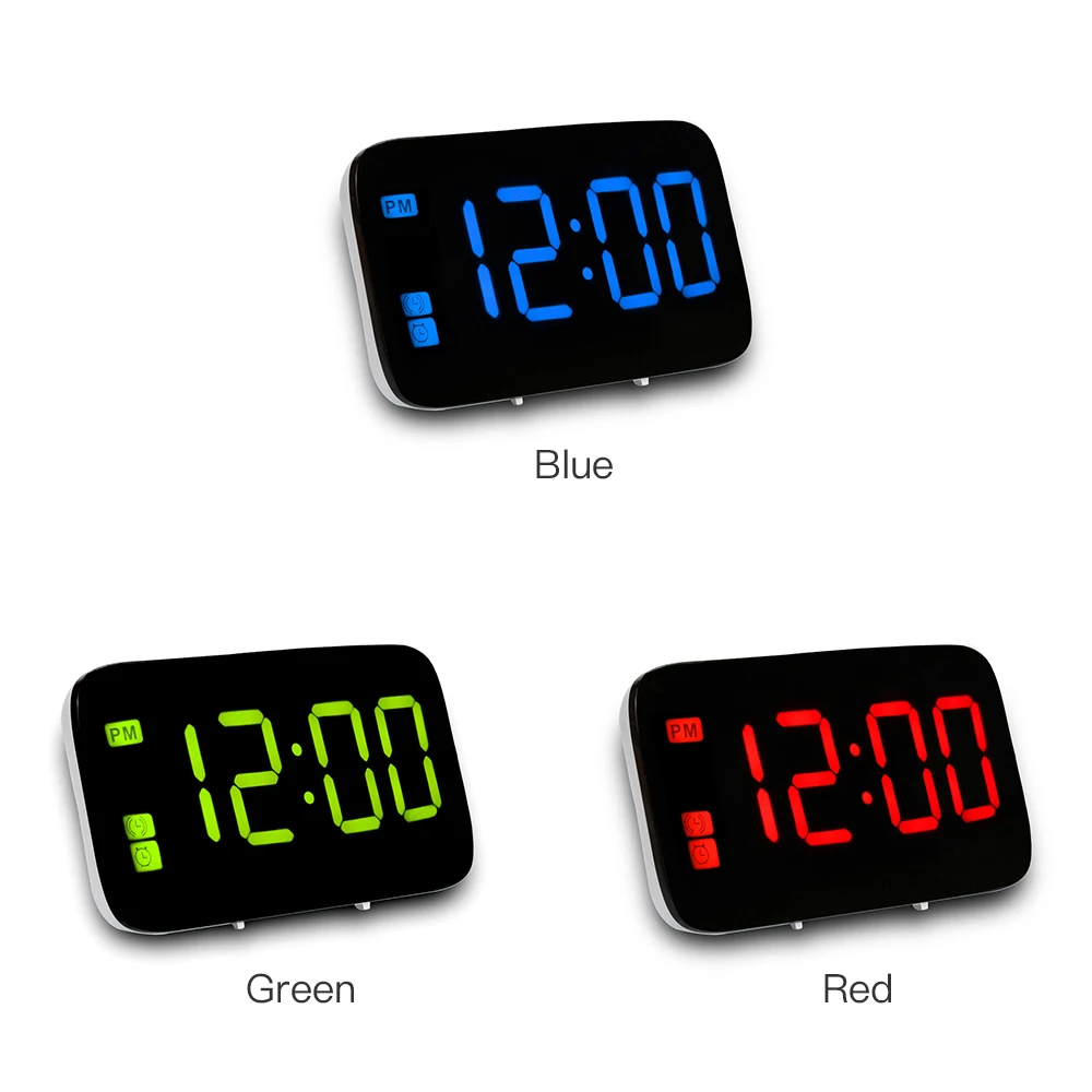 

LED Alarm Clock Digital LED Display Voice Control Electric Snooze Night Backlight Energy Save Brightness Adjust Desk Table Clock