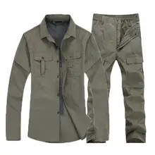 Мужская рубашка брюки Костюмы Летний Открытый Кемпинг отслеживание рыбы во время рыбалки Туризм рубашка для езды на велосипеде дышащие быстросохнущие брюки спортивные наборы