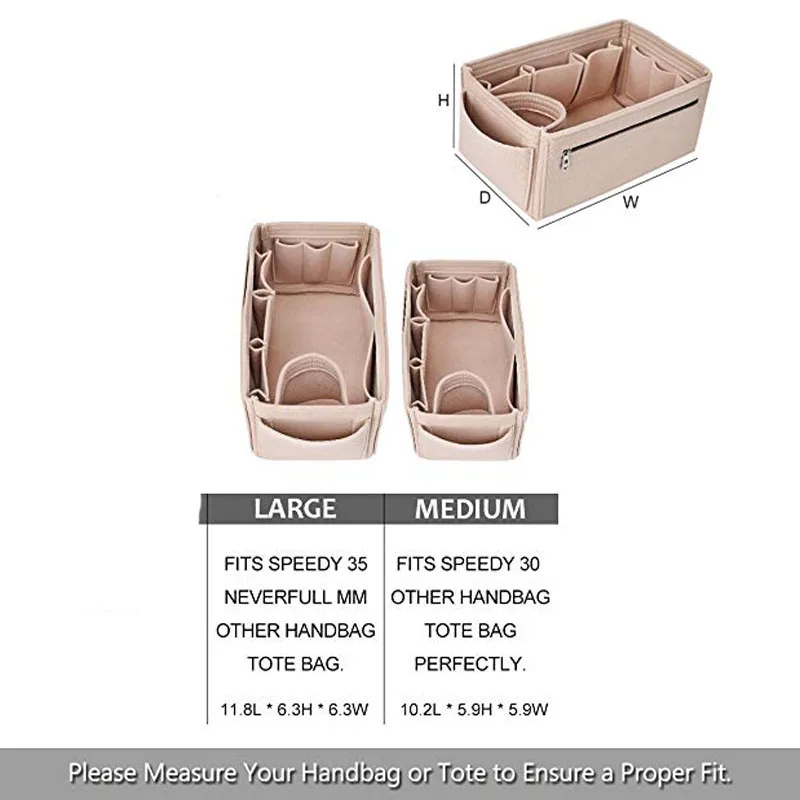 HHYUKIMI 1 قطعة متعددة الوظائف منظم حقيبة مستحضرات التجميل حقيبة ورأى النسيج محفظة حقيبة إدراج حقيبة حالة