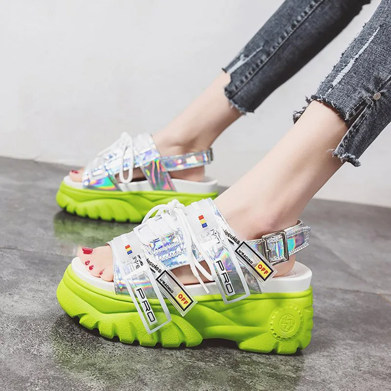 

Casual White Shoes Women Chunky Sandals Platform zapatos de mujer Increased sandalias mujer 2019 chaussures femme Lady footware