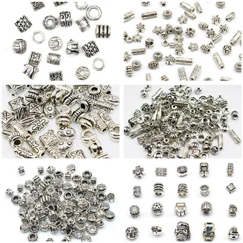 

Mixed Tibetan Silver Plated Pattern Alloy Loose Bead Petals Flower Beads End Beads Charms Handwork For Jewelry making