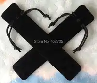 wholesale 100pcs velvet pen bag pen pouch pen case with rope for black ,blue ,red ,pink + free shipping