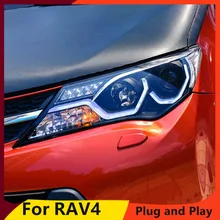 KOWELL CarStyling для Toyota RAV4 фары- COB дизайн светодиодный фары DRL Bi Xenon объектив высокого ближнего парковка Туман лампа