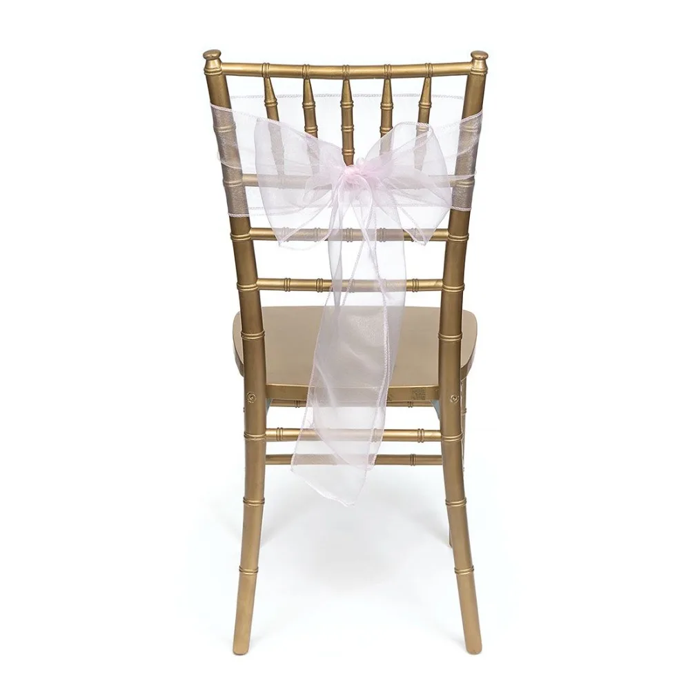 

HAORUI 50PC/Set Wedding Organza Chair Cover Bow Knot for Banquet Event Birthday Party Decoration Organza Chair Sashes