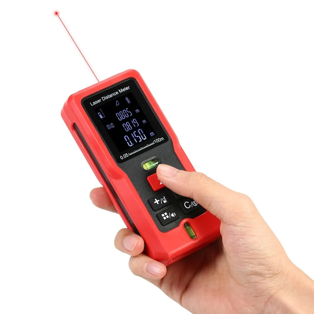 

Digital Laser Distance Meter Range Finder with 2 Bubble Levels laser Diastimeter Distance Area Volume Measurement LCD display