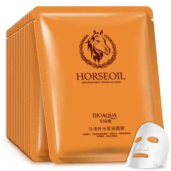 

Horse oil extract facial Face mask anti wrinkle refresh with vitality Whitening Moisturizing Anti Aging Skin Care beauty Mask