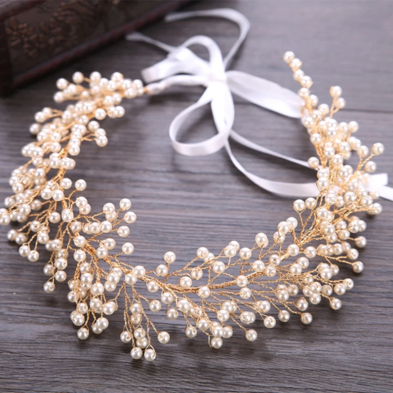 Bride Hair Band Pearl Decoration Wedding Women Jewelry Headband