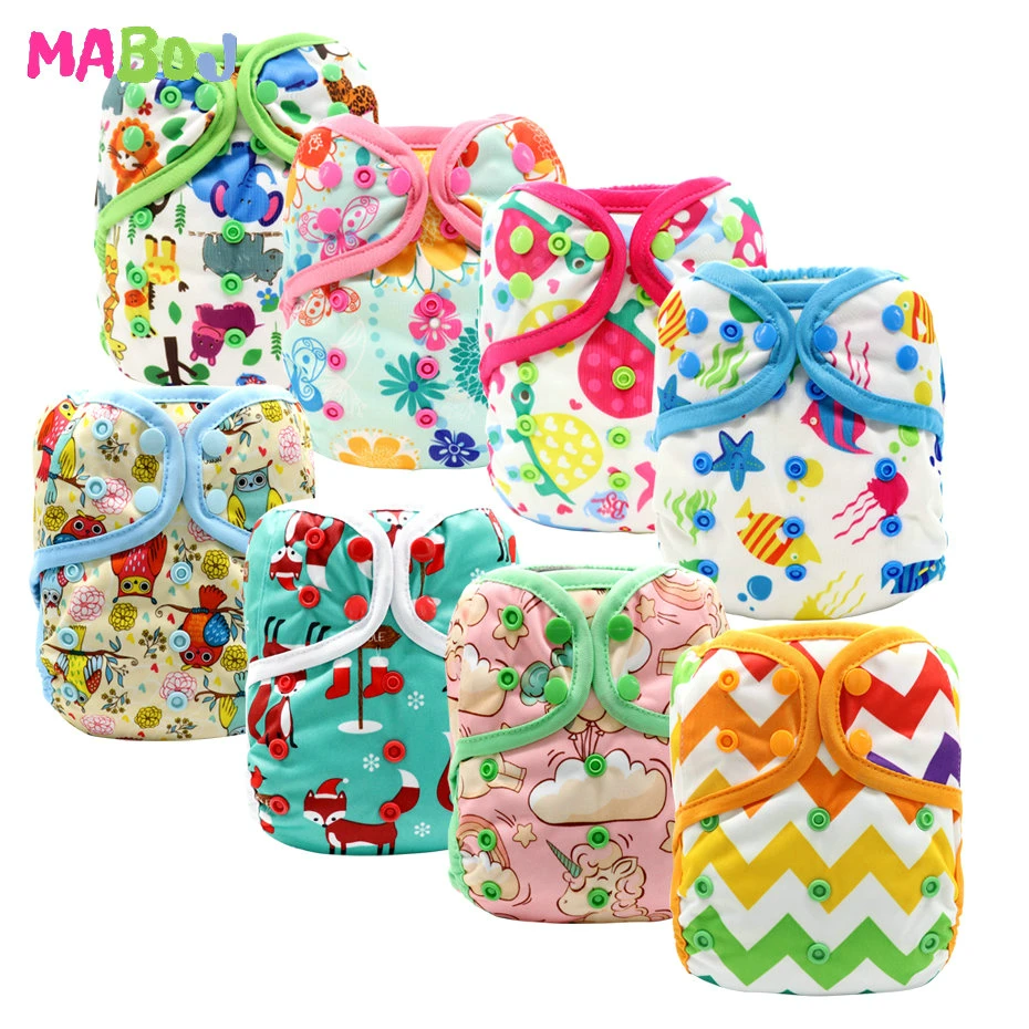 

MABOJ Diaper Cover Cloth Diapers Baby Washable Diapers Reusable Nappies One Size Double Gusset Newborn Nappy Cover Dropshipping