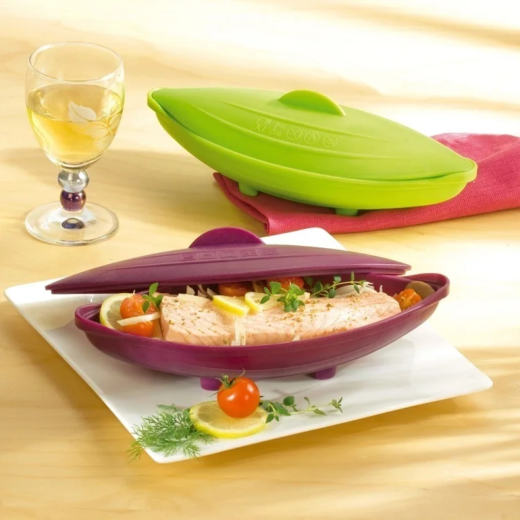 

High temperature food silicone steamer silicone bowl oven microwave fish baking dish steaming dish kitchenware