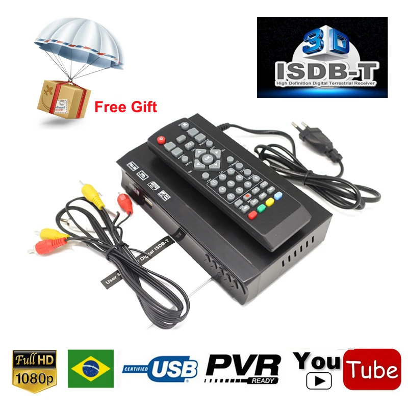 ISDB-T тюнер ТВ приемник HDMI HD 1080P видео цифровой набор декодеров верхняя коробка FTA H.264 MPEG-4 PVR для Бразилии, Перу, Чили, Филиппин