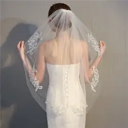 1,5 м женские свадебные вуали с гребешком, один слой, белый короткий цвет слоновой кости, Свадебные вуали, простые свадебные аксессуары 2019