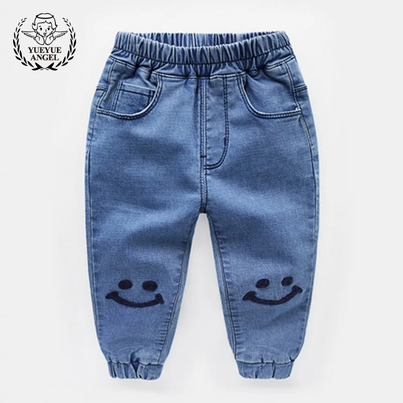 

2018 New Spring Autumn Fashion Washed Denim Pant Baby Clothes For Menino Loose Korean Style Cute Cartoon Pattern Toddler Jeans