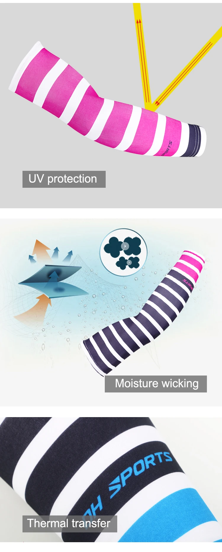 1 Pair Breathable UV Protection Cycling Running Arm Sleeves Cuff Cover Driving Riding Protective Bike Sport Arm Warmers Sleeves