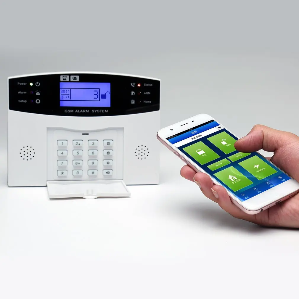 

LCD Wireless GSM Alarm Smart Security System With Pir Motion Sensors Voice Home Infrared Protection APP Control Anti Pet