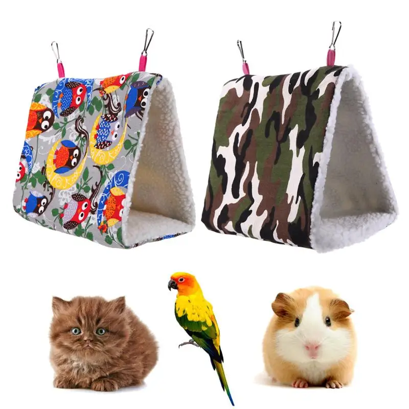 الطيور الببغاء منزل تحاضن تسليط الطيور أرجوحة معلقة كهف الدافئة كوخ عش البربرية الصوف الشتاء لطيف الطيور إمدادات السلع S M