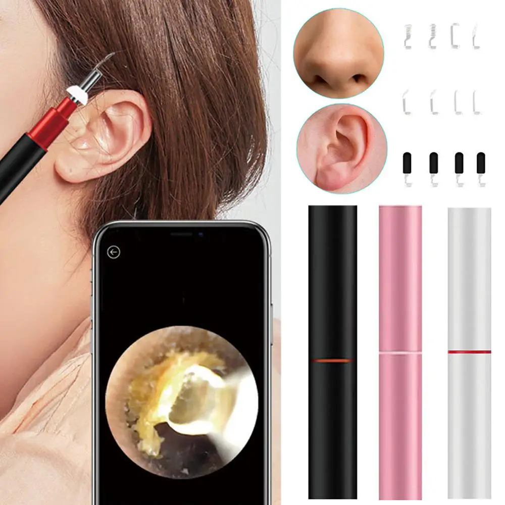 

HD Wireless Smart Visual Cold Light Ear Endoscope 3.9mm Cleaning Earbuds WIFI Visual Earpick Spoon Otoscope Camera For Ear Nose