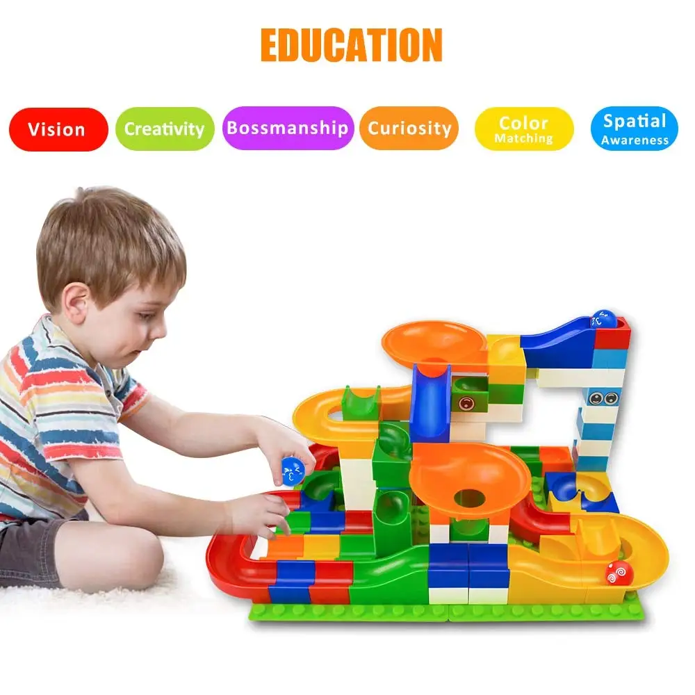

52-104Pcs Marble Race Run Maze Balls Track Brick DIY Funnel Slide Building Blocks Compatible Legoingly Duplo Playmobil JuguetesB