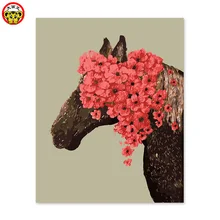 Цифровая живопись DIY украшения гостиной спальни диван носить красные фоновые рисунки