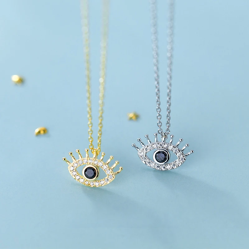 

Eyelash Necklace 925 Silver Choker Kolye Gold Pendant Charm Minimalism Vintage Boho Bijoux Femme Collier Necklace Women Jewelry