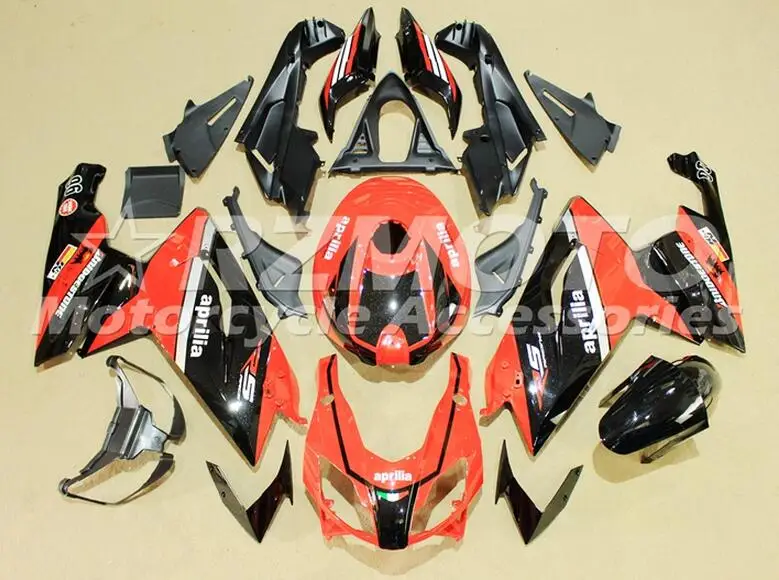 Литья под давлением ABS Полный комплект обтекателя подходит для Aprilia RS125 06 07 08 09 10 11 RS 125 2006 2007 2011 Обтекатели черного и красного цвета