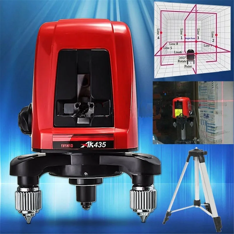 Laser Level 2 Line 1 Laser 635nm Slash Function Vertical Horizontal EU Self Leveling Cross Lazer