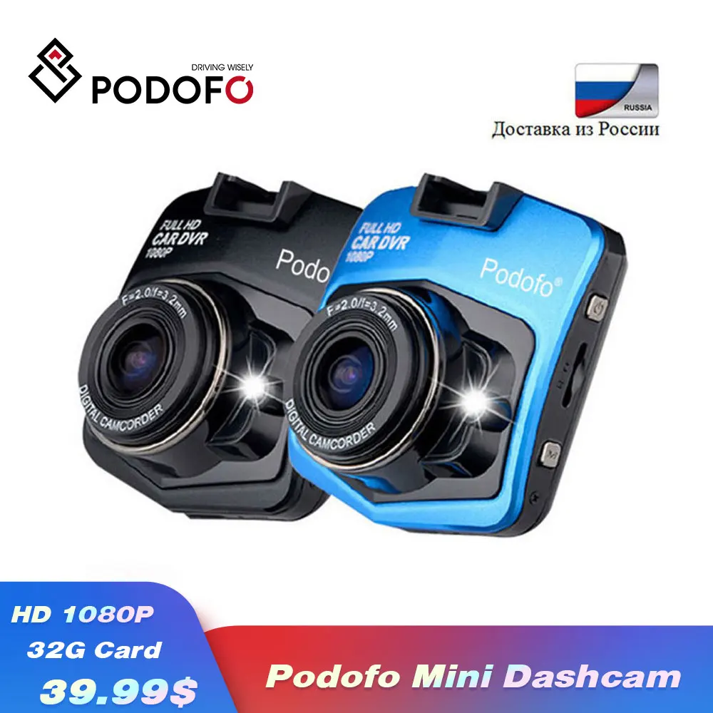 Tanie 2019 nowa oryginalna Podofo A1 Mini kamera samochodowa Dashcam Full HD 1080P rejestrator wideo rejestrator g sensor wideorejestrator z noktowizorem