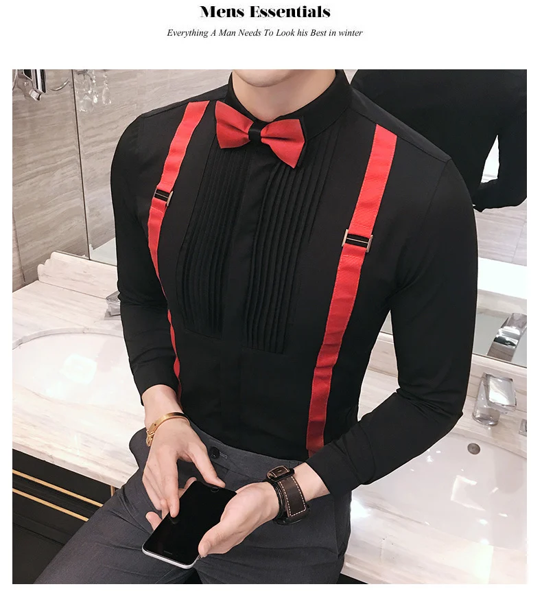 Новая классическая полосатая Мужская рубашка с длинными рукавами платье повседневное вечернее платье рубашка барная униформа