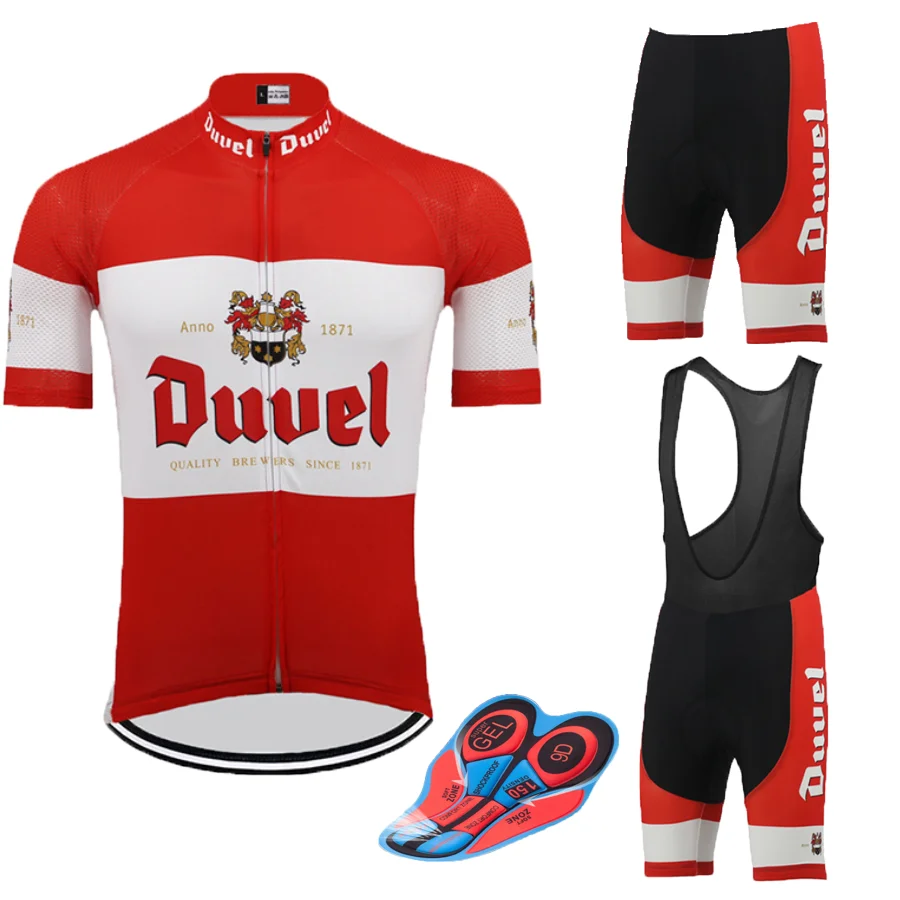 

DUVEL beer MEN cycling jersey set red pro team cycling clothing 9D gel breathable pad MTB ROAD MOUNTAIN bike wear racing clothes