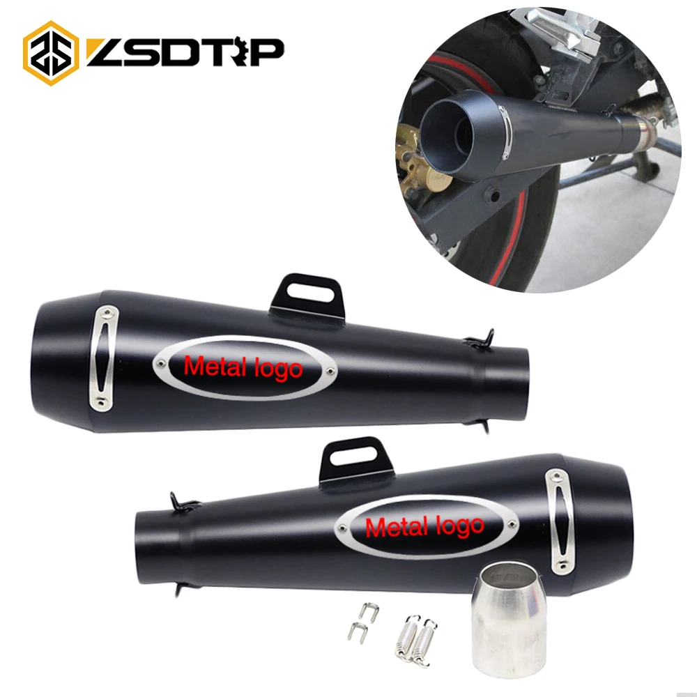 ZS MOTOS Universal 51MM Motorcycle Scooter Exhaust Pipe Moto Escape GP