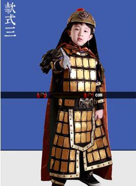 Общее доспехи театральное представление ТВ Играть дети наряд Древний китайский общий доспехи Дети Косплей воина костюм для мальчика - Цвет: Style 3