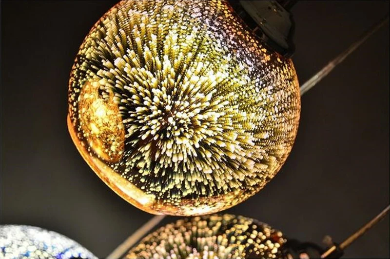 Horsten Novelty Creative Glass Ball Pendant Lights Modern Suspended Luminaire Christmas Ball Design Lamp 3D Colorful Pendant Lighting (5)