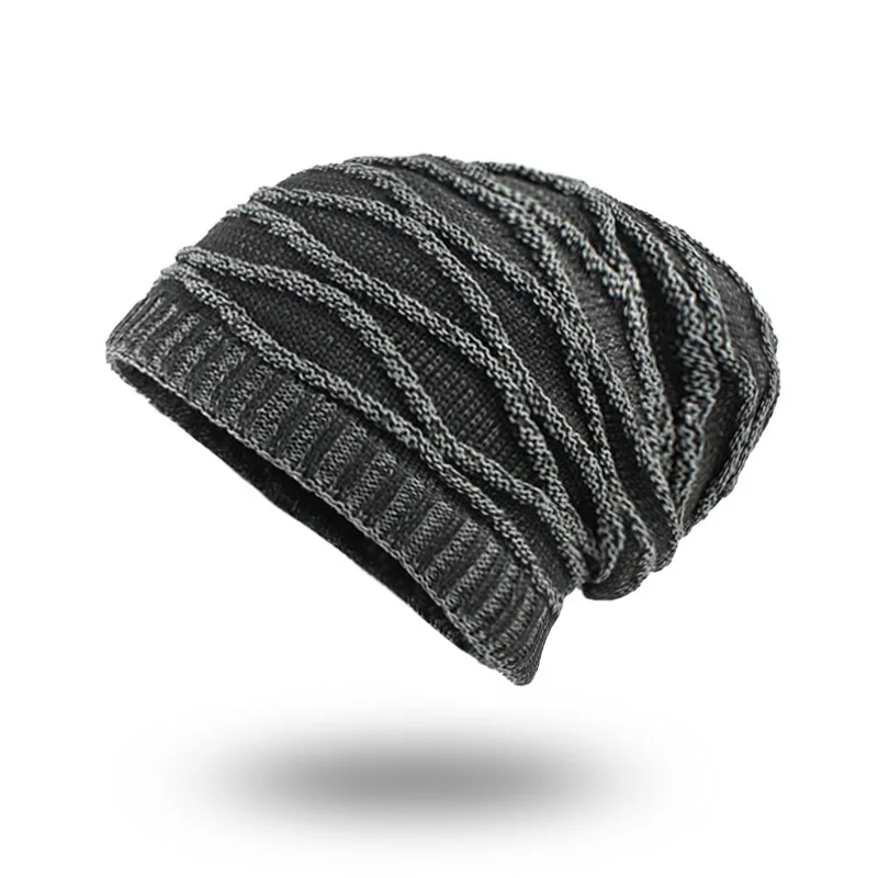 [FLB] зимняя шапка Skullies шапочки для мужчин женщин вязаная теплая шапка зимние кепки s Маска Балаклава капот кепки хлопковые шапки-бини шапки F18008 - Цвет: Gray