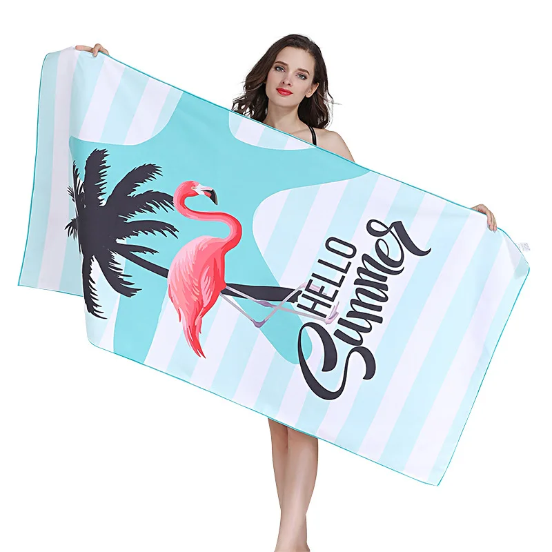 

Tropical rainforest flamingo Quick-drying beach towel Microfibre Bath Towel Soft Absorbent Drying Travel Gym Sport Towels