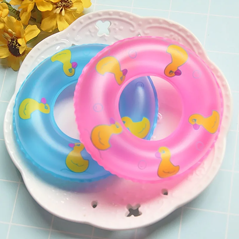 

2PCS/Lot Mini Inflatable Yellow Duck Swimming Ring Slime Filler For Kids Lizun Floating Toy DIY Accessories Supplies Decoration