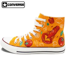 Hand Painted Shoes Men Women Converse All Star Design Western-style Food Lobster Tomato Pimento Broccoli Canvas Sneakers